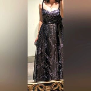 Galaxy style prom dress.